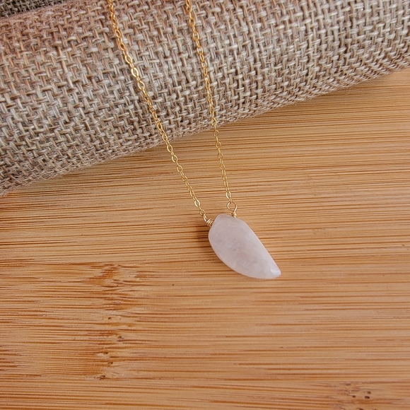 Moonstone Necklace Minimalist Crystal Gemstone - Picture 6 of 6